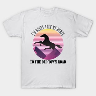 i'm gonna take my horse to the old town road t shirt - country music funny tee T-Shirt